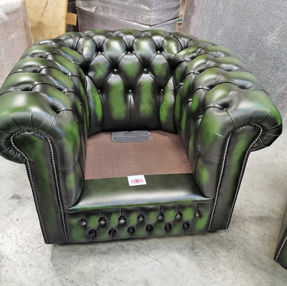 Image 1 of 2x Chesterfield club armchairs