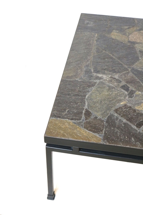 Image 1 of Vintage slate Brutalist coffee table