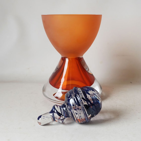 Image 1 of Objet Royal Leerdam Helix/vase orange de Menno Jonker