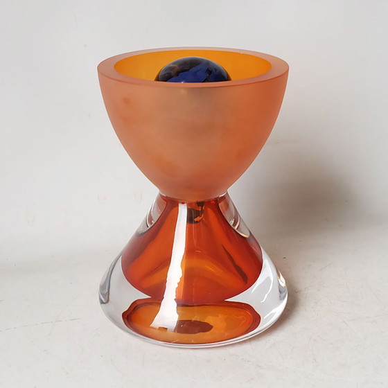 Image 1 of Royal Leerdam Helix object/ orange vase by Menno Jonker