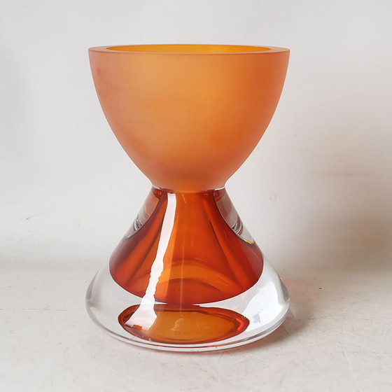 Image 1 of Objet Royal Leerdam Helix/vase orange de Menno Jonker