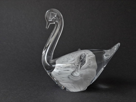 Image 1 of Hovmantorp (Suède) - Sculpture en verre - Cygne