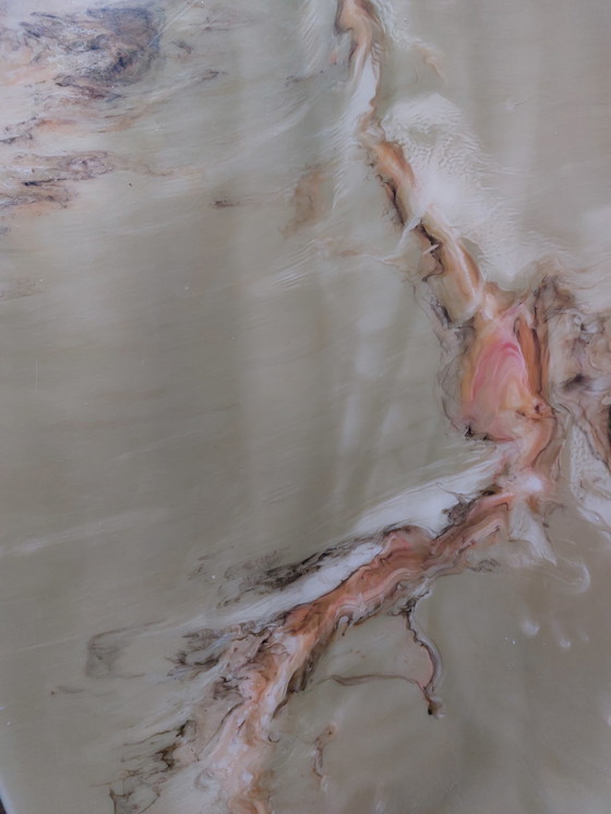 Image 1 of Vintage oval marble look coffee table