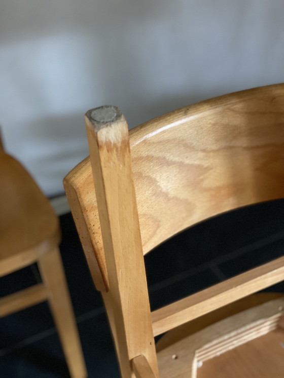 Image 1 of 4x Vintage Beechwood Dining Chairs