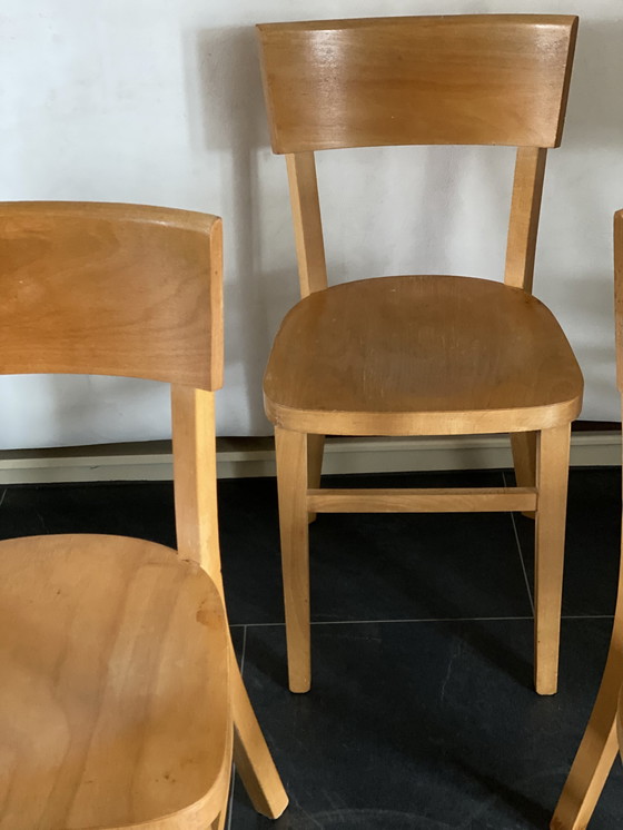 Image 1 of 4x Vintage Beechwood Dining Chairs