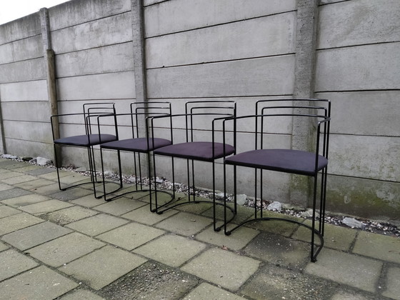 Image 1 of Chaises de salle à manger en fil d'acier, 4 pièces