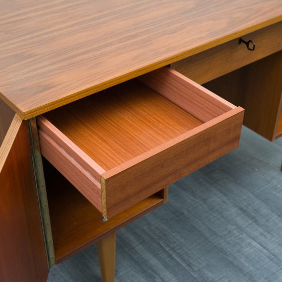 Image 1 of 1960s walnut desk, restored