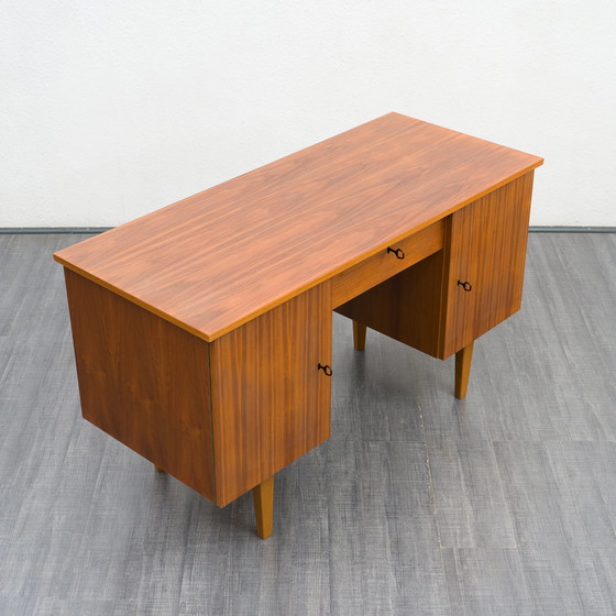 Image 1 of 1960s walnut desk, restored