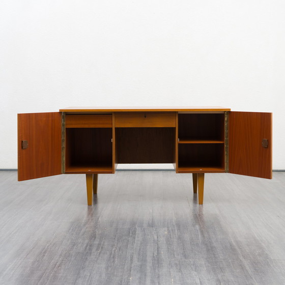 Image 1 of 1960s walnut desk, restored