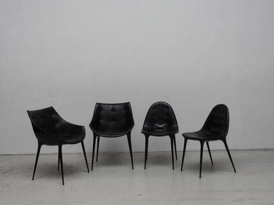 Image 1 of 4 chaises Cassina en cuir noir