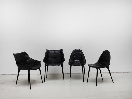 Image 1 of 4 chaises Cassina en cuir noir