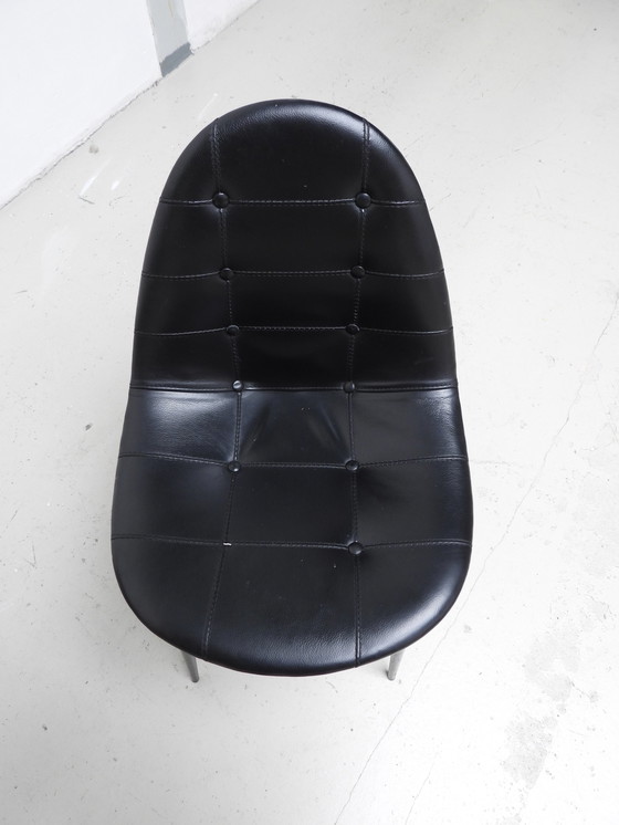 Image 1 of 4 black leather Cassina chairs