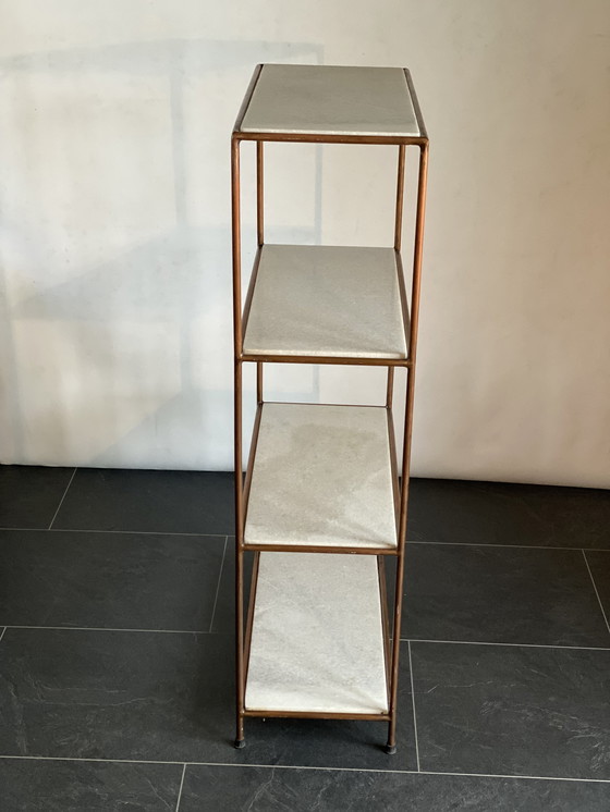 Image 1 of Copper and Marble Bookcase Shelves