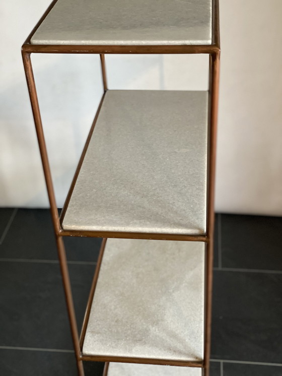 Image 1 of Copper and Marble Bookcase Shelves