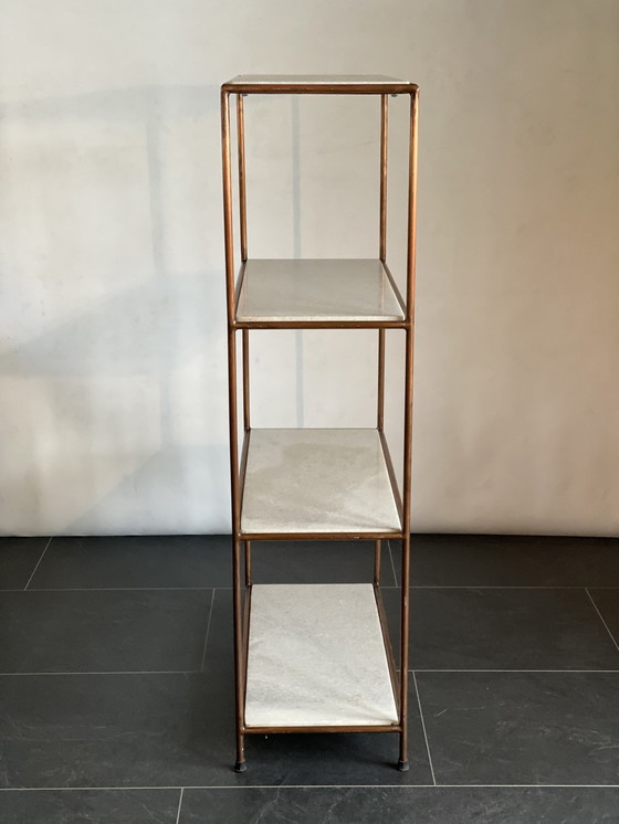 Image 1 of Copper and Marble Bookcase Shelves