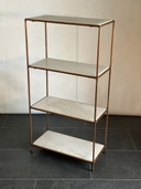 Copper and Marble Bookcase Shelves