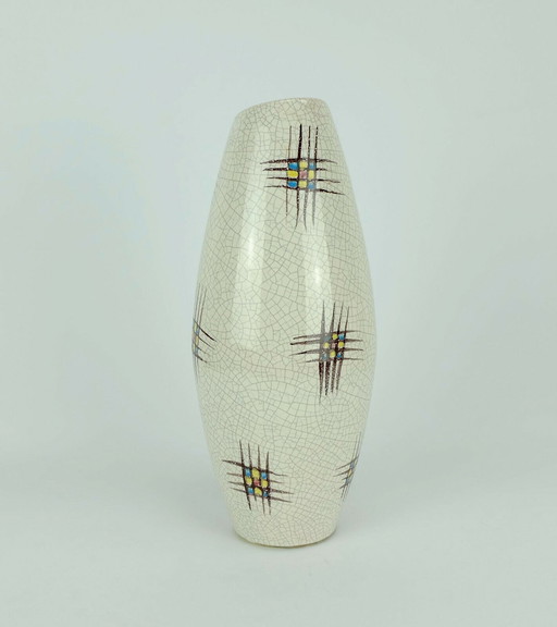 ceramic vase silberdistel abstract decor craquelé glaze 125/30