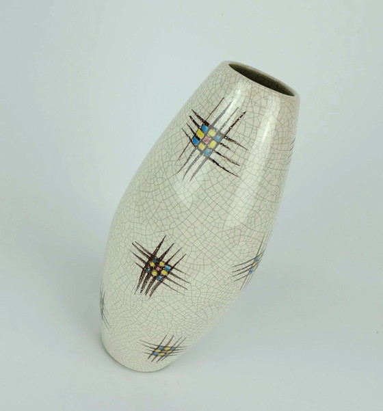 Image 1 of vase en céramique silberdistel abstract decor craquelé glaze 125/30