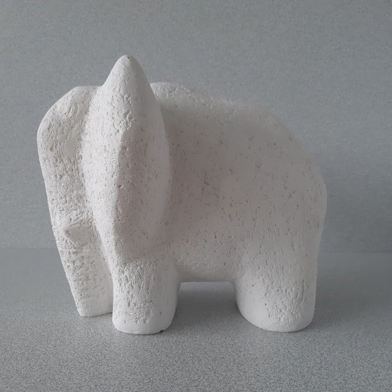 Image 1 of Orhan Otay - Robust elephant in white chamotte clay