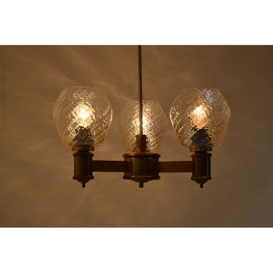 Image 1 of Lampadario in legno di metà secolo, 1970