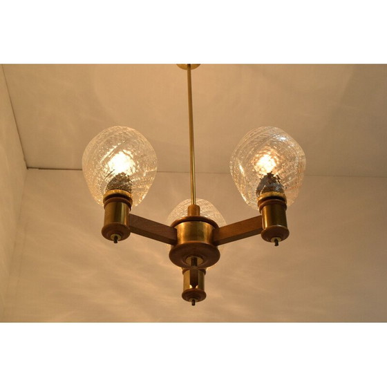 Image 1 of Lampadario in legno di metà secolo, 1970