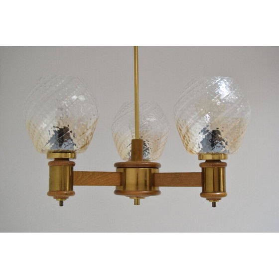 Image 1 of Lampadario in legno di metà secolo, 1970