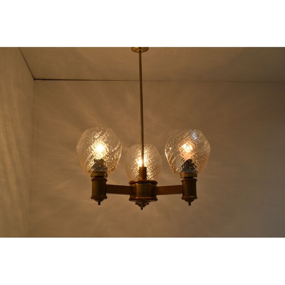 Image 1 of Lampadario in legno di metà secolo, 1970