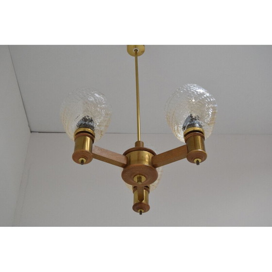 Image 1 of Lampadario in legno di metà secolo, 1970