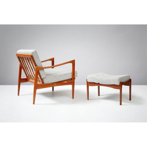 Vintage Candidate armchair and Siesta stool by Ib Kofod-Larsen