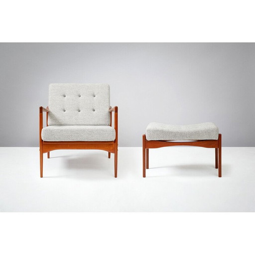 Vintage Candidate armchair and Siesta stool by Ib Kofod-Larsen