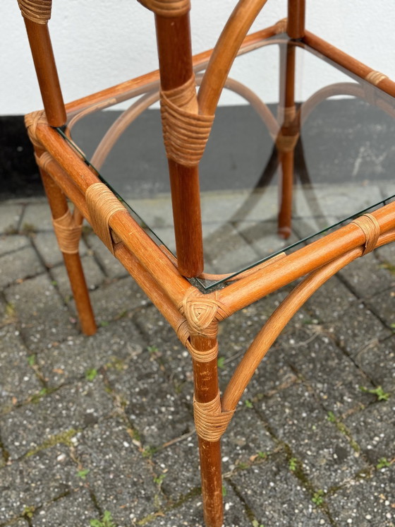 Image 1 of Nest Of Bamboo Stacking Glass Tables