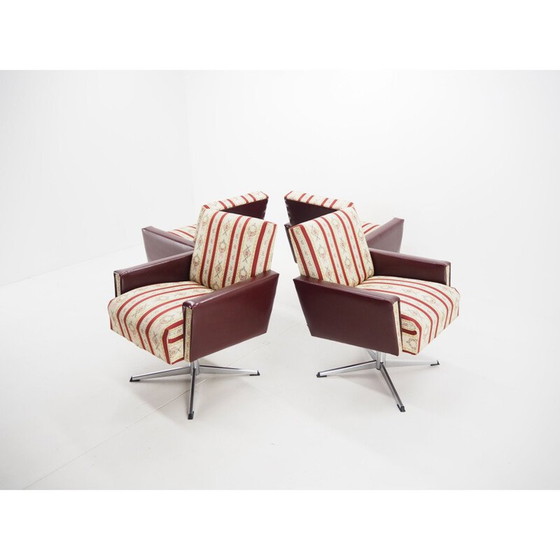 Image 1 of Set di 4 poltrone girevoli di metà secolo, anni '70
