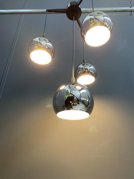 Image 1 of Chrome pendant lamp 1960s