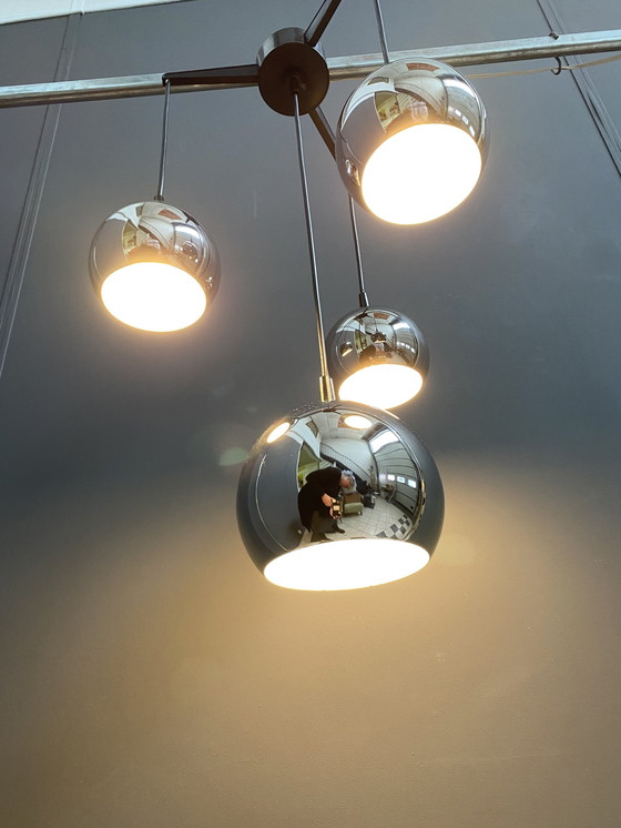 Image 1 of Chrome pendant lamp 1960s