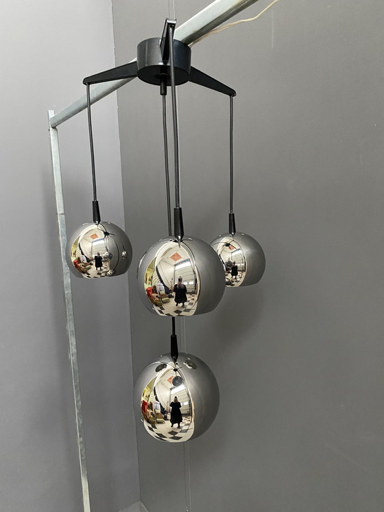 Image 1 of Chrome pendant lamp 1960s