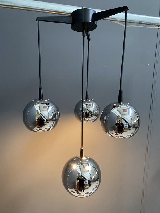 Image 1 of Chrome pendant lamp 1960s