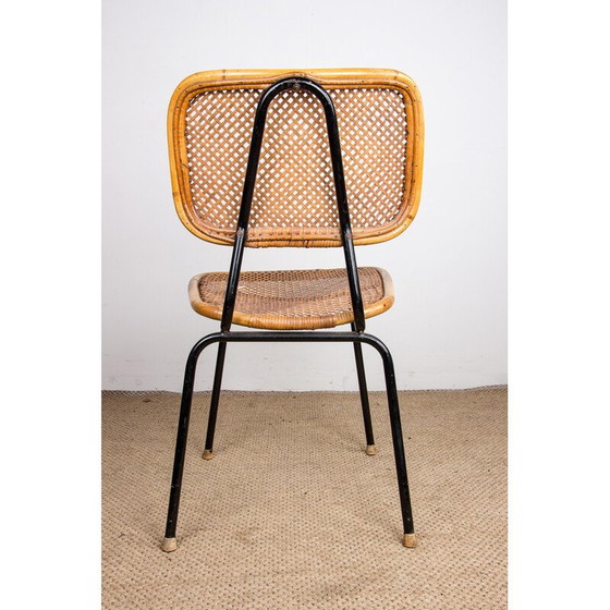 Image 1 of Vintage chair in rattan and metal by Dirk van Sliedregt for Gebroeders Jonkers, Netherlands 1950