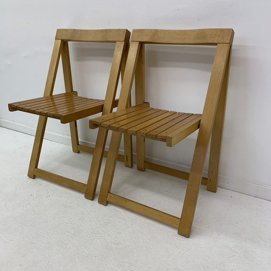 Image 1 of Set of 2 Aldo Jacober for Alberto Bazzani folding chairs, 1960’s