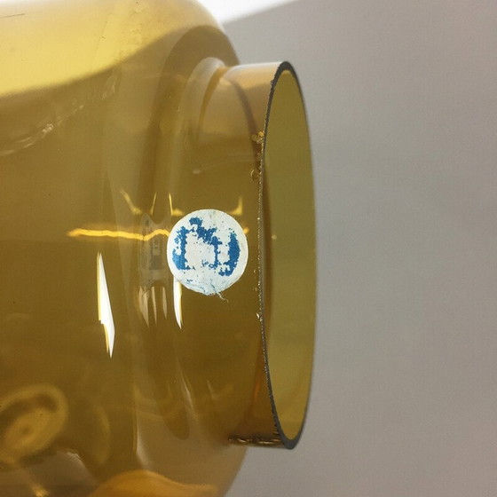 Image 1 of Vintage yellow-ochre glass desk candlestick by Hans Agne Jakobsson for Markaryd, Sweden 1960