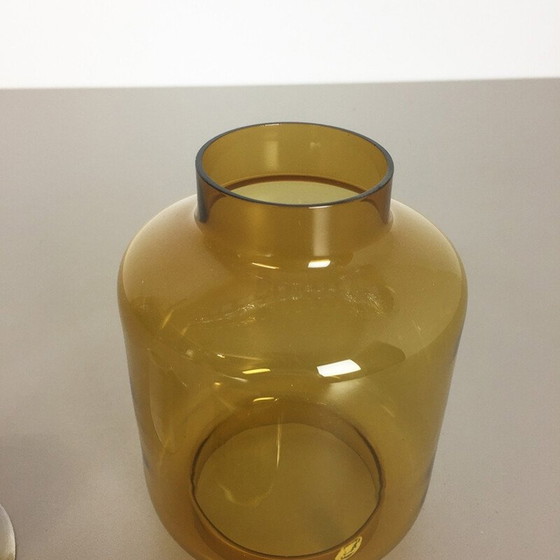Image 1 of Vintage yellow-ochre glass desk candlestick by Hans Agne Jakobsson for Markaryd, Sweden 1960