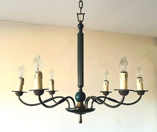 Column Chandelier * Vintage Neoclassical 50S *