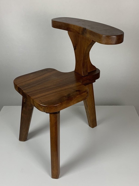 Image 1 of Chaise d'appoint tripode de conversation brutaliste, années 1950