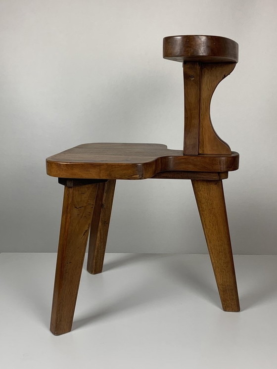 Image 1 of Chaise d'appoint tripode de conversation brutaliste, années 1950