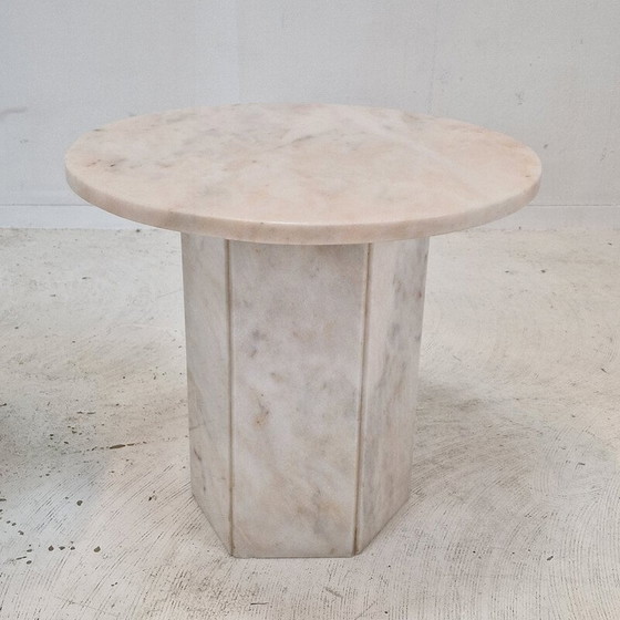 Image 1 of Pair of vintage Italian marble side tables, 1980s