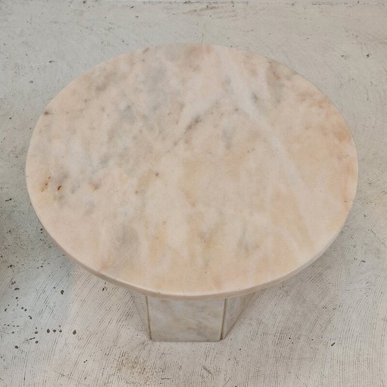 Image 1 of Pair of vintage Italian marble side tables, 1980s