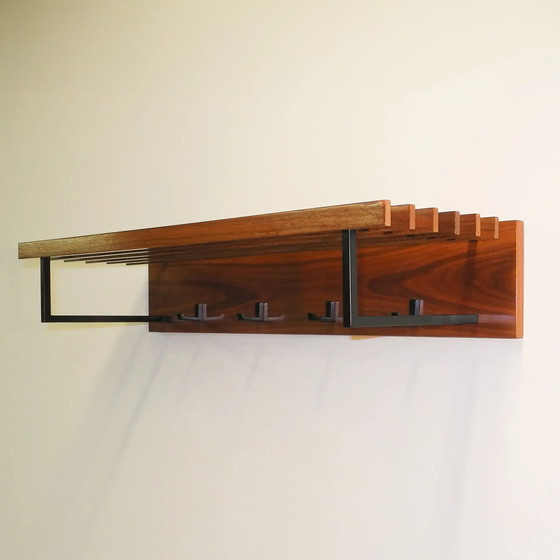 Image 1 of Wardrobe with hat rack, walnut, 1960s