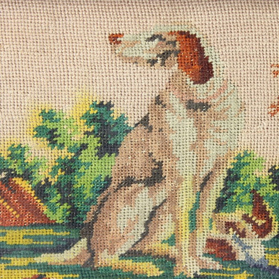 Image 1 of Vintage rug representing a sitting dog, Czechoslovakia 1920