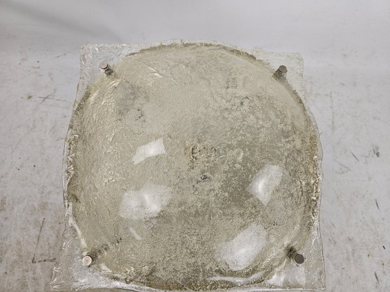 Image 1 of Ceiling Lamp Or Wall Lamp Of Thick Ice Glass Italian