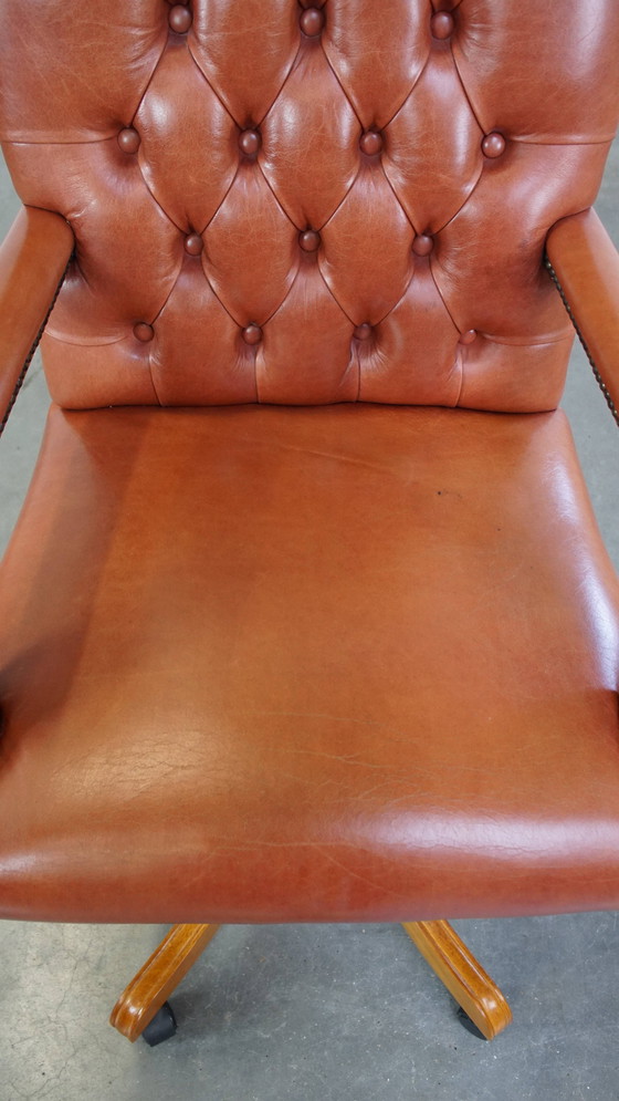 Image 1 of Beef Leather Chesterfield Office Chair