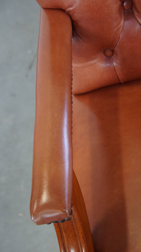 Image 1 of Beef Leather Chesterfield Office Chair